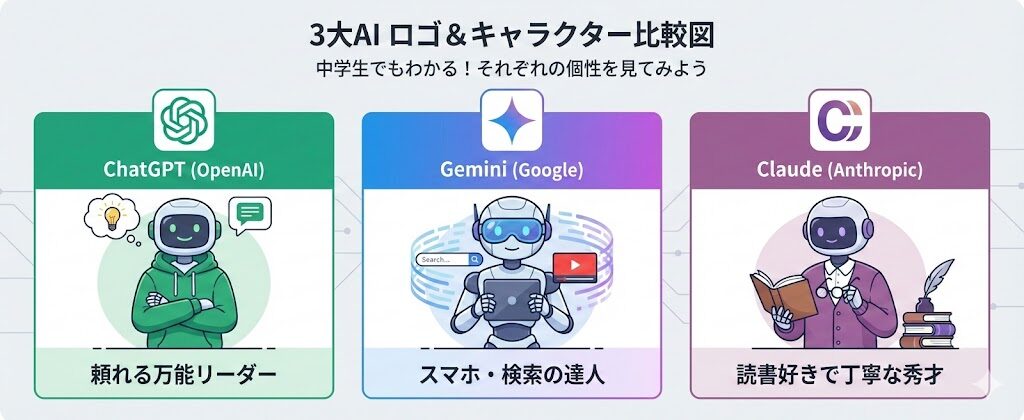 3大AI比較インフォグラフィック